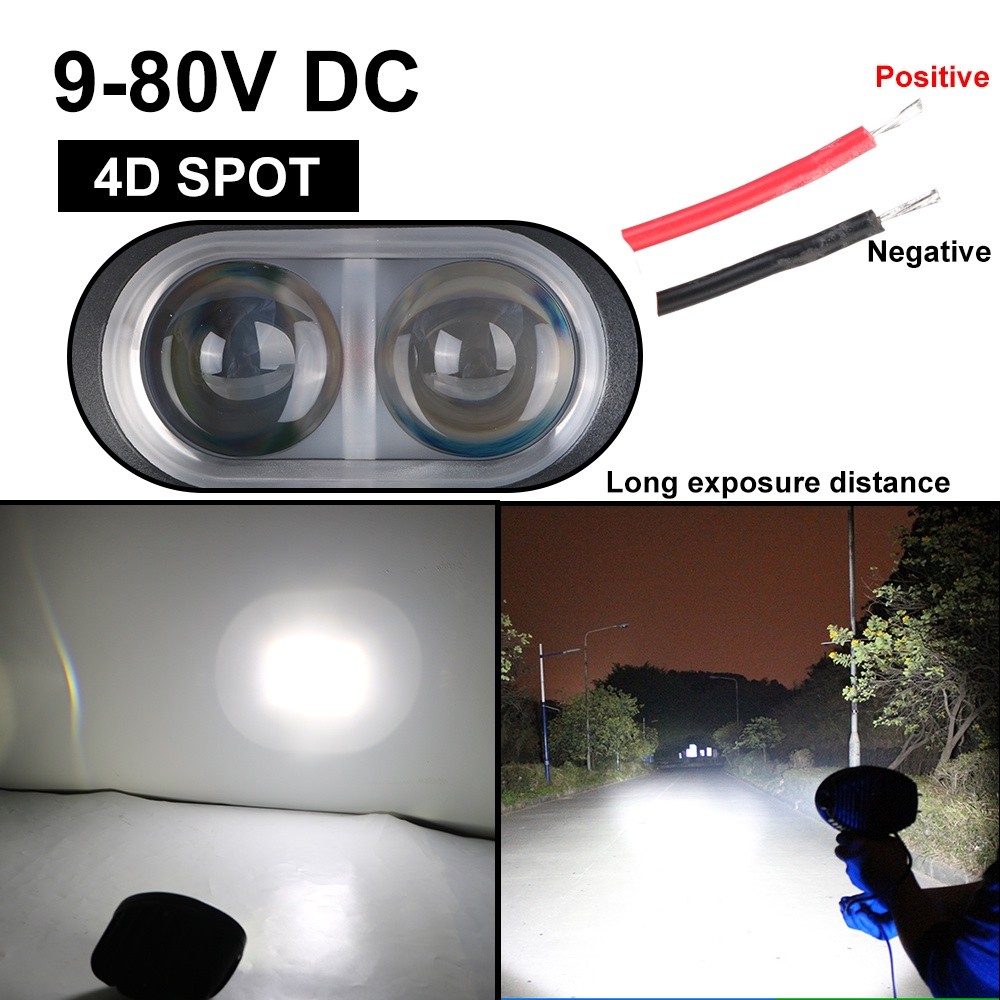 Spotlight 4D len LED Work Light Motorcycle Headlights Lamp F | 蝦皮購物