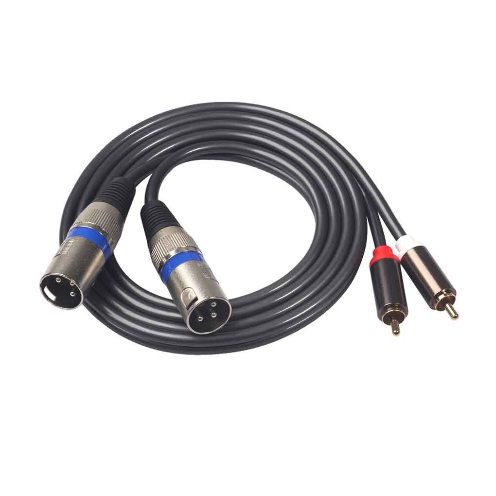 1.5M Dual RCA Audio Cable to 2 XLR Male Female Plug Coax Ada | 蝦皮購物