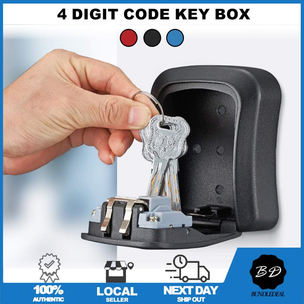 4 Digit Code Key Box/ Wall Mounted Key Lock Box/ Anti-theft | 蝦皮購物