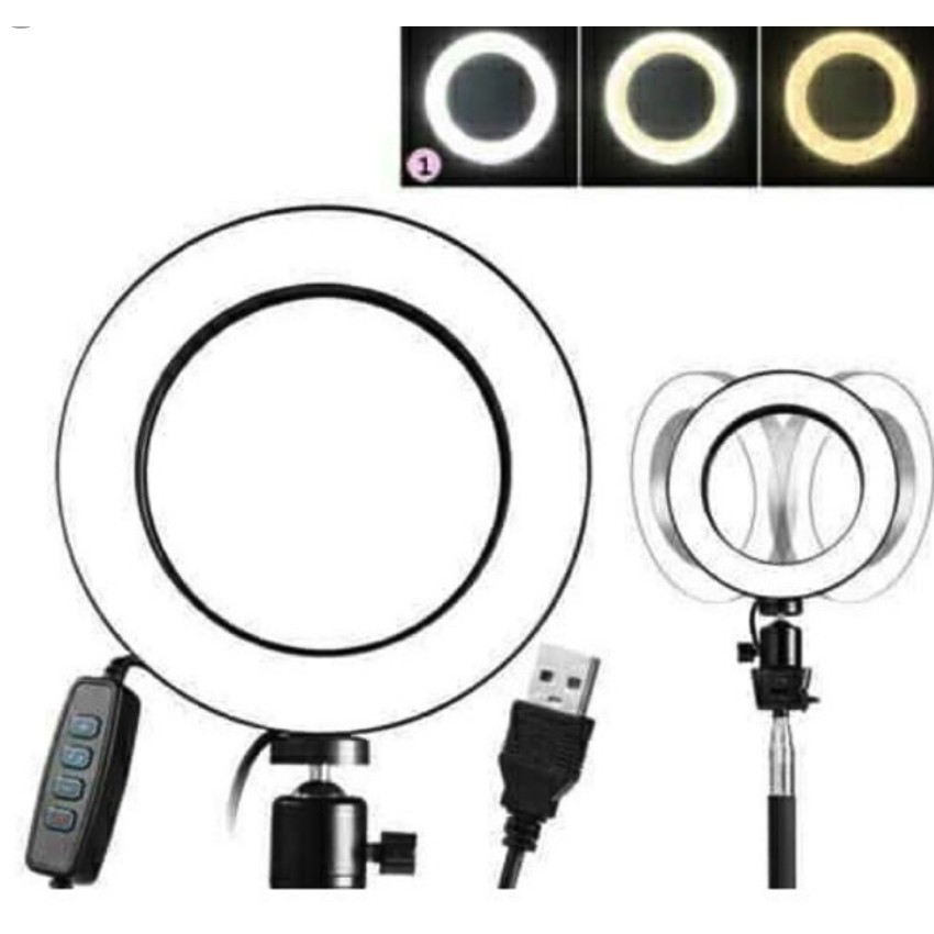 16cm Dimmable LED 3 Modes 5500K Camera Ring Light Lamp RK15 | 蝦皮購物