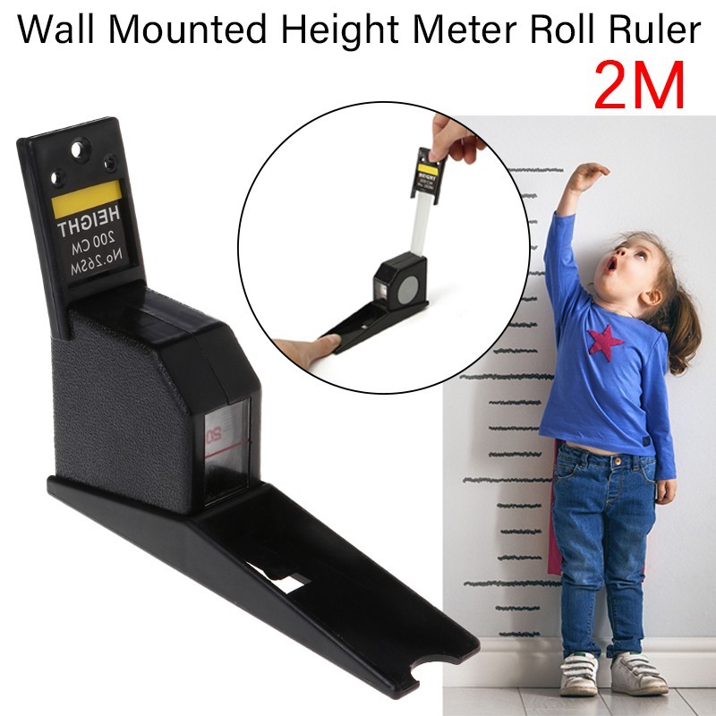Body Height Rod Wall Mounted Height Meter Roll Ruler Growth | 蝦皮購物