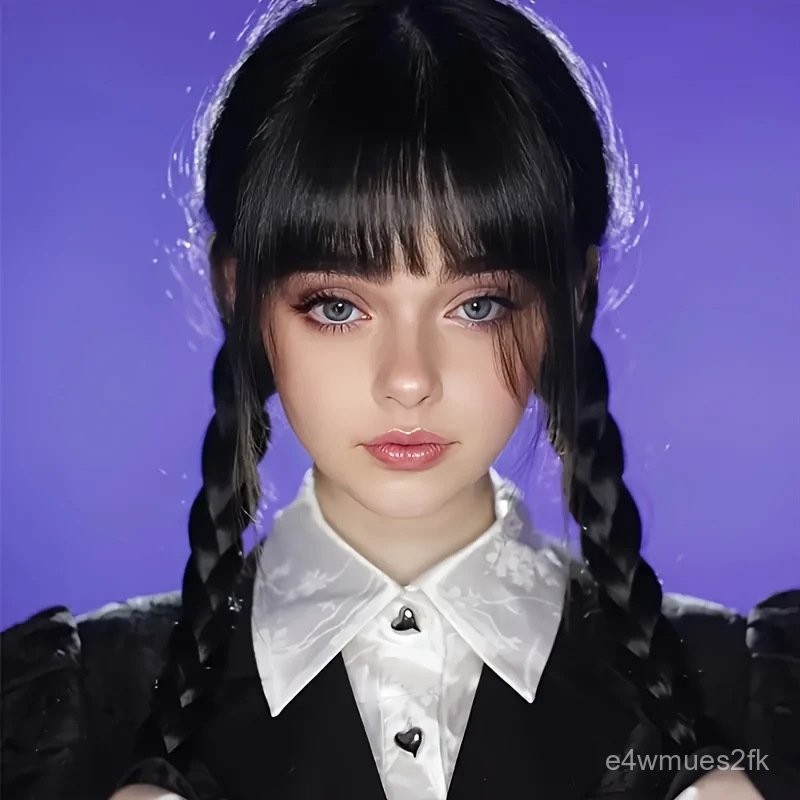 Halloween Addams Family Wednesday Cosplay Wig High Temperatu 
