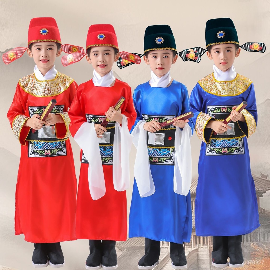 【中國風】元旦狀元服兒童古裝狀元帽戲曲古代男女小孩戲服和全套官員 XJ1N | 蝦皮購物