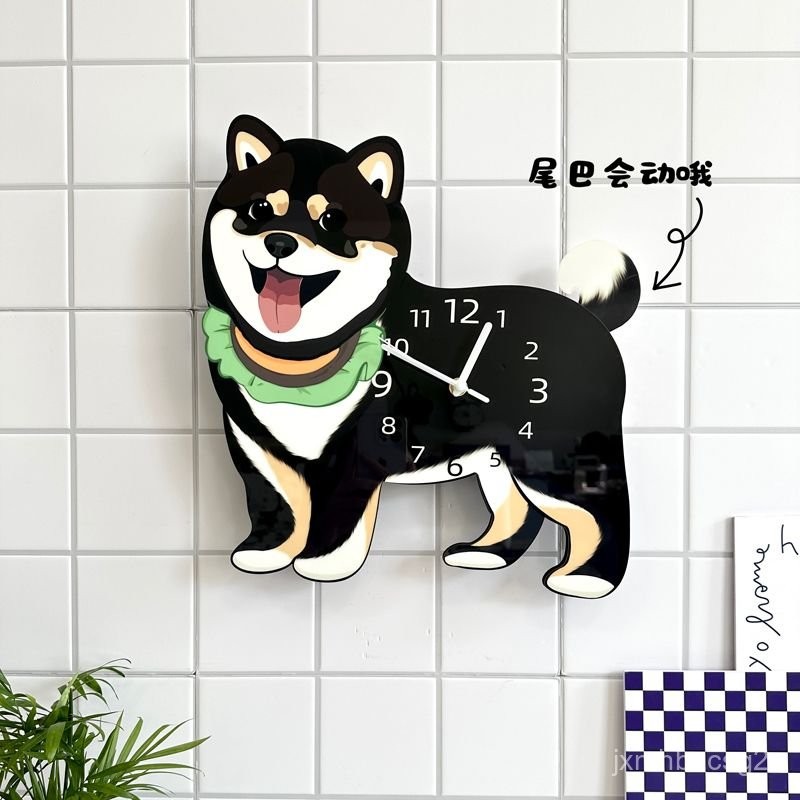 時鍾 客廳時鍾 生日禮物 掛墻時鍾 卡通創意柴犬狗狗裝飾掛墻鍾錶客廳寵物店靜音搖擺個性時鍾掛鍾飾 | 蝦皮購物