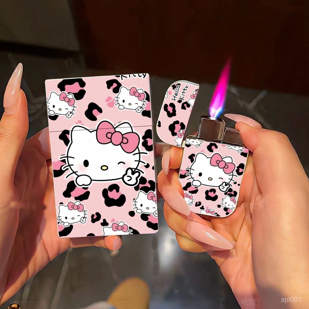【臺灣出貨】可愛Hello Kitty正版打火機 新款卡通網紅 煙盒打火機 閤高顔值充氣粉色 可愛打火機 | 蝦皮購物