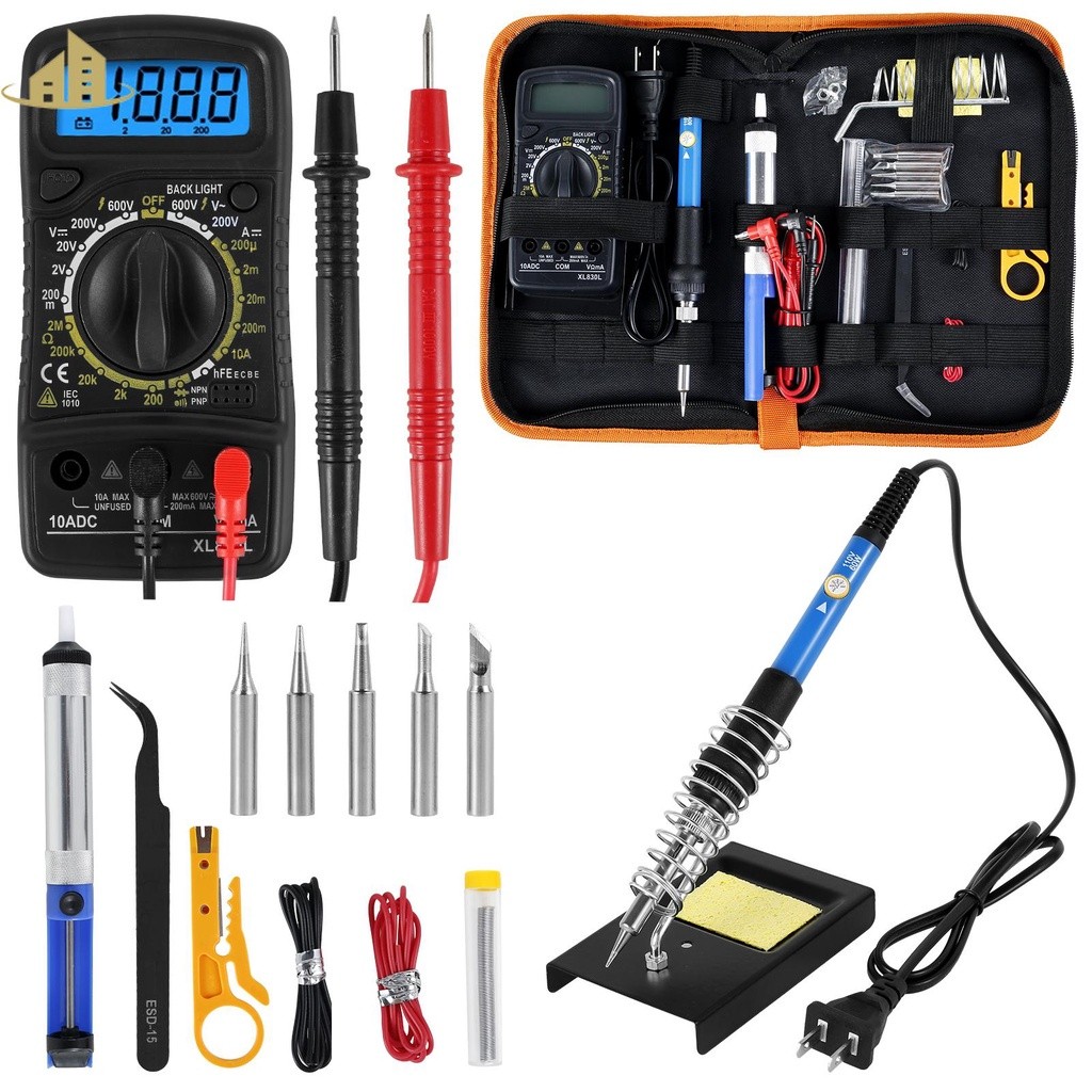 60W Electric Soldering Iron Kit Solder Welding Tool Stand Adjustable Temperature