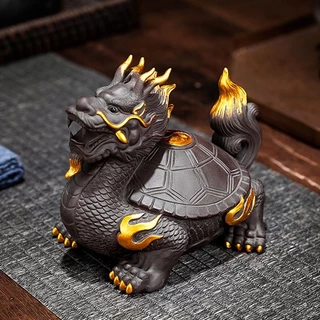 宜興 紫砂 茶道茶寵 茶玩 置物 小竜人 装飾品 工芸品 中国