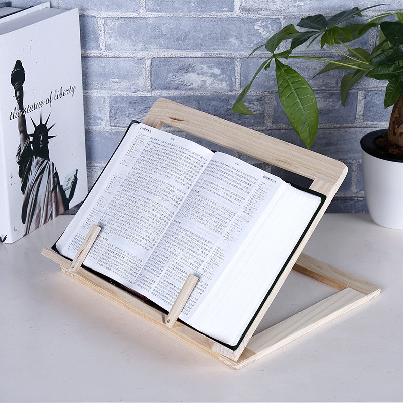 Bookshelf Wooden Lazy Reading Rack Adjustable Book Clamp Rec | 蝦皮購物