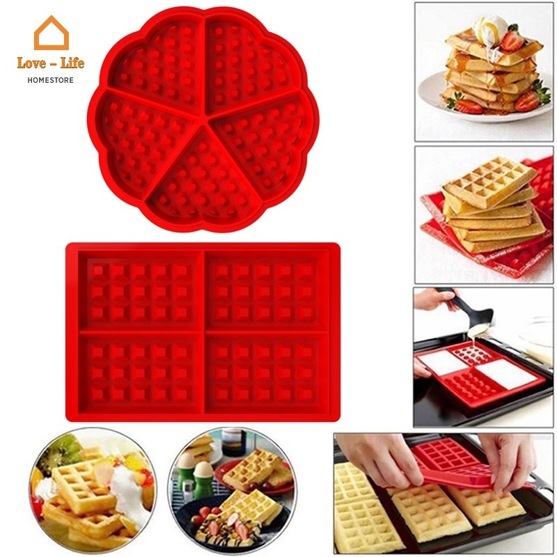 Red High Temperature Resistant Silicone Waffle Tray/ Reusabl | 蝦皮購物