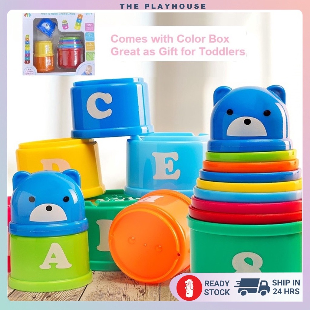 Colorful Stack Cups with Alphabets & Numbers for Toddler (8c | 蝦皮購物