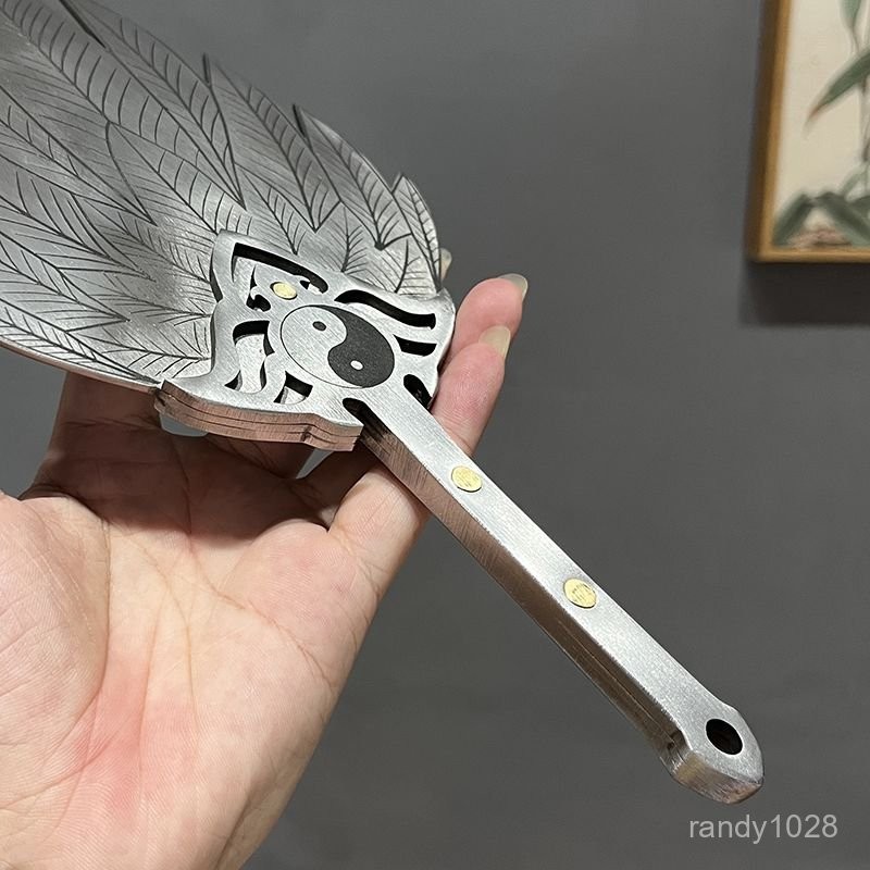 臺灣免運附髮票不銹鋼羽扇太極八卦扇三國諸葛扇不銹鋼扇子鐵扇子太極扇