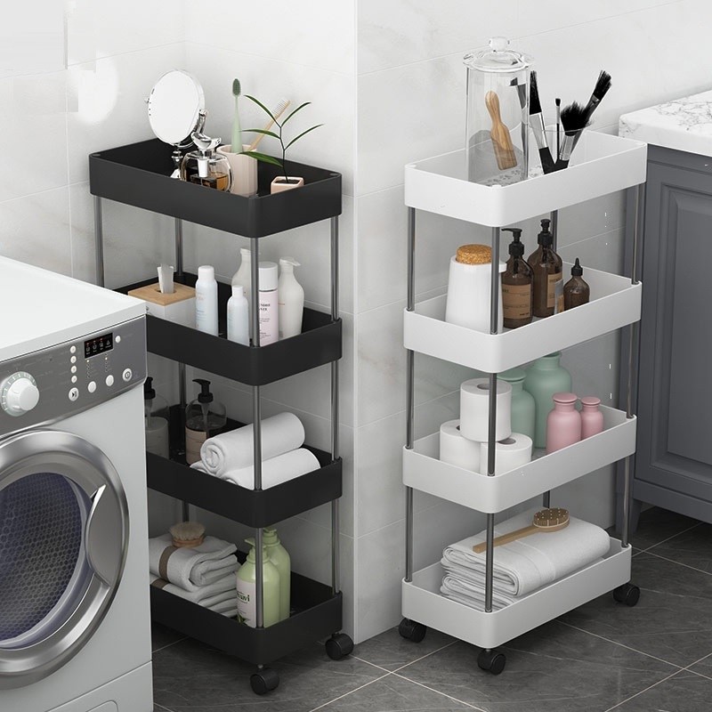 4 Layer Moving Rack Bathroom Organizer Trolley Kitchen Movab | 蝦皮購物