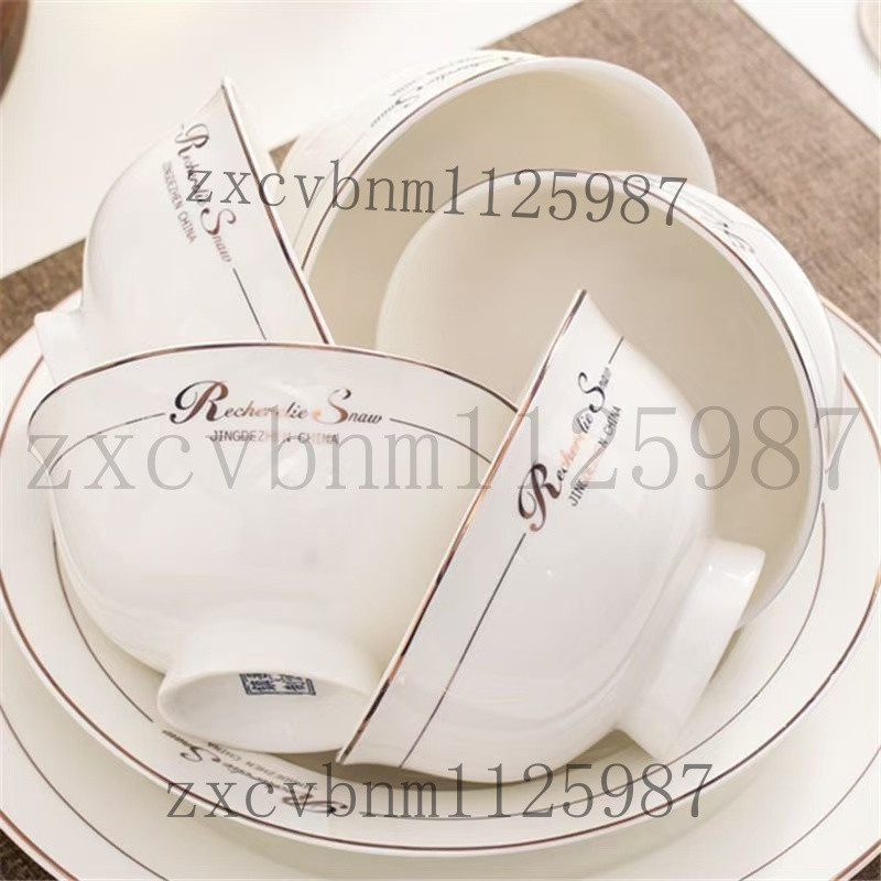 骨瓷碗 陶瓷碗 飯碗 骨瓷盤 陶瓷 盤子碗碟 套裝 家用 描金 高腳 碗 米飯 碗 景德鎮 陶瓷 餐具 碗 麵碗 | 蝦皮購物