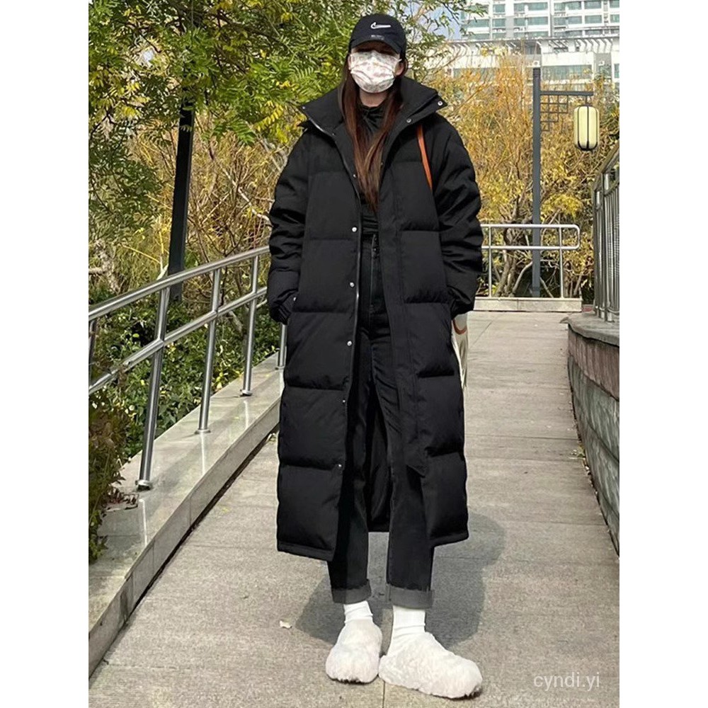 保暖外套 韓版 反季中戲藝考羽絨服女長版長過膝可脫卸帽加厚東北情侶款 羽絨外套連帽1125 2SD8 | 蝦皮購物