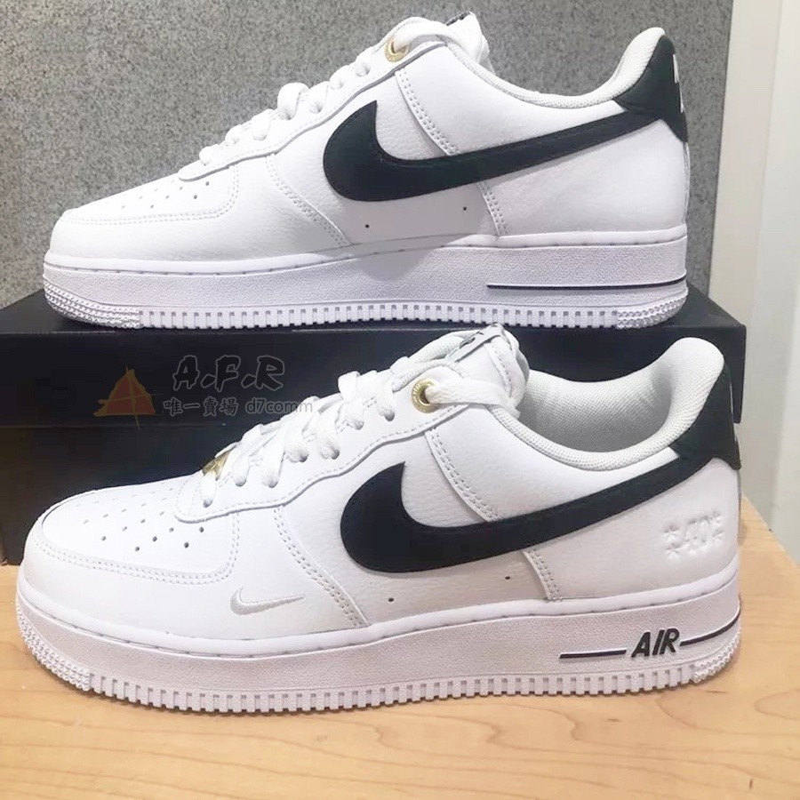 Nike Air Force 1 AF1 40週年 全白黑勾 黑白 白黑 金扣 小勾 休閒鞋 GD DQ7658-100 | 蝦皮購物