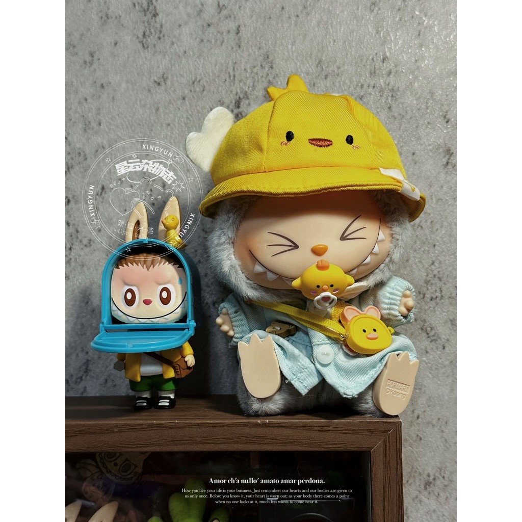 坐姿 Labubu 二代 搪膠 拉布布 娃衣 幼稚園 17cm 裙子 奶嘴 派對 | 蝦皮購物