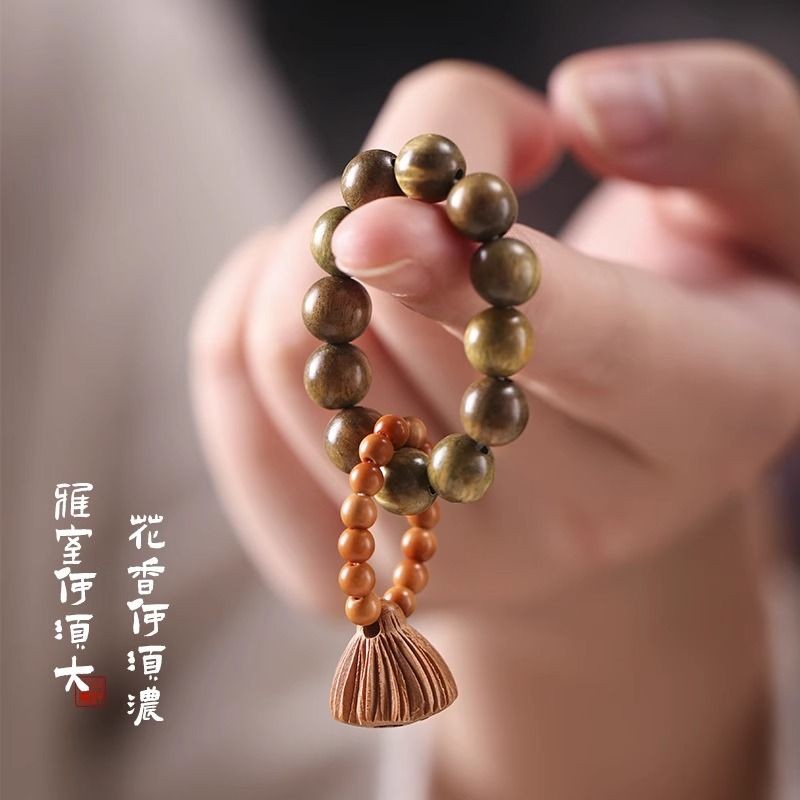 純天然進口綠檀木手捻蓮蓬橄欖核指尖文玩手串男手指捻珠手把件盤玩女款靜心 | 蝦皮購物