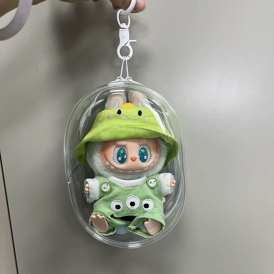 二代 Labubu 拉布布 痛包 透明 坐坐派對 Q圓形 遛娃展示 防塵 收納包 | 蝦皮購物