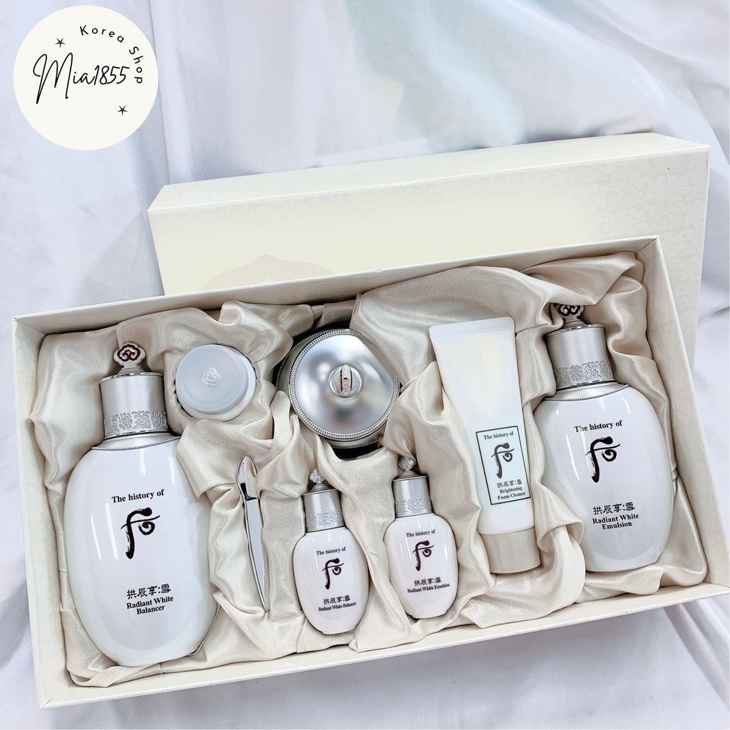 [値下げ]韓国化粧品whoo拱辰享·雪 美白化粧水&乳液セット Mia1855】韓國最新款WHOO 后拱辰享雪美白企劃套美白水乳三件套美白水乳