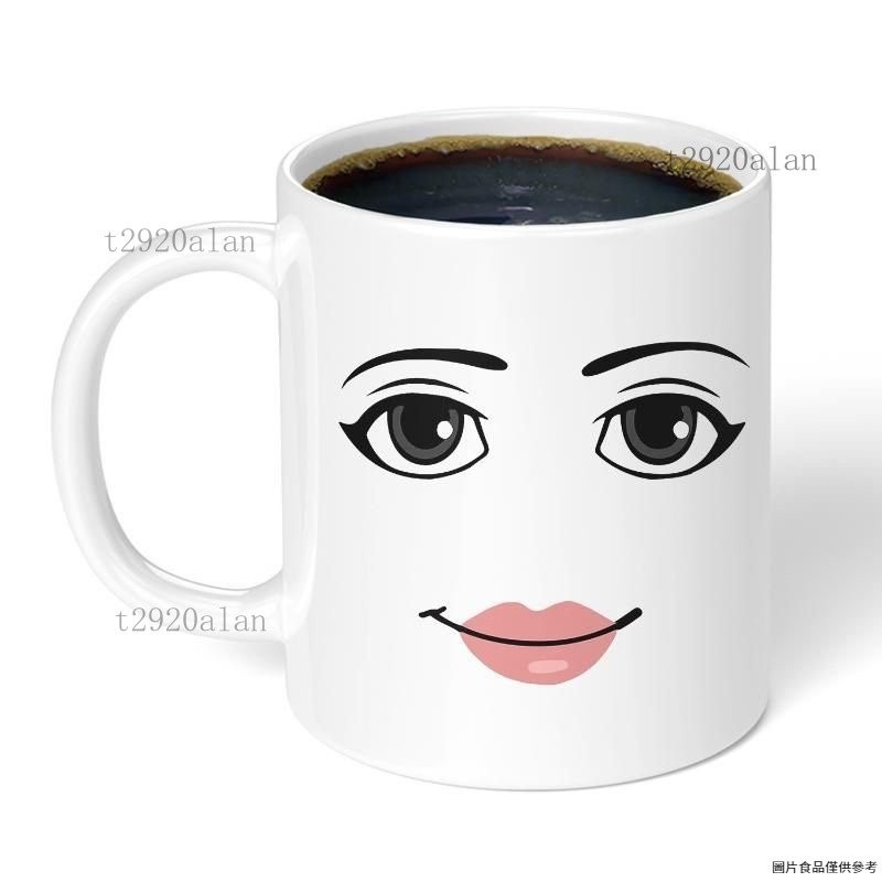 外貿熱款roblox 女人臉部錶情馬剋杯 創意男生陶瓷 早餐咖啡牛奶杯子 交換禮物 情人節禮物 創意馬克杯
