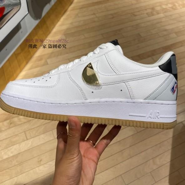 正品 Nike Air Force 1 NBA AF1 白金 金屬 休閒 焦糖底 小白鞋 男女鞋 ct2298-100 | 蝦皮購物