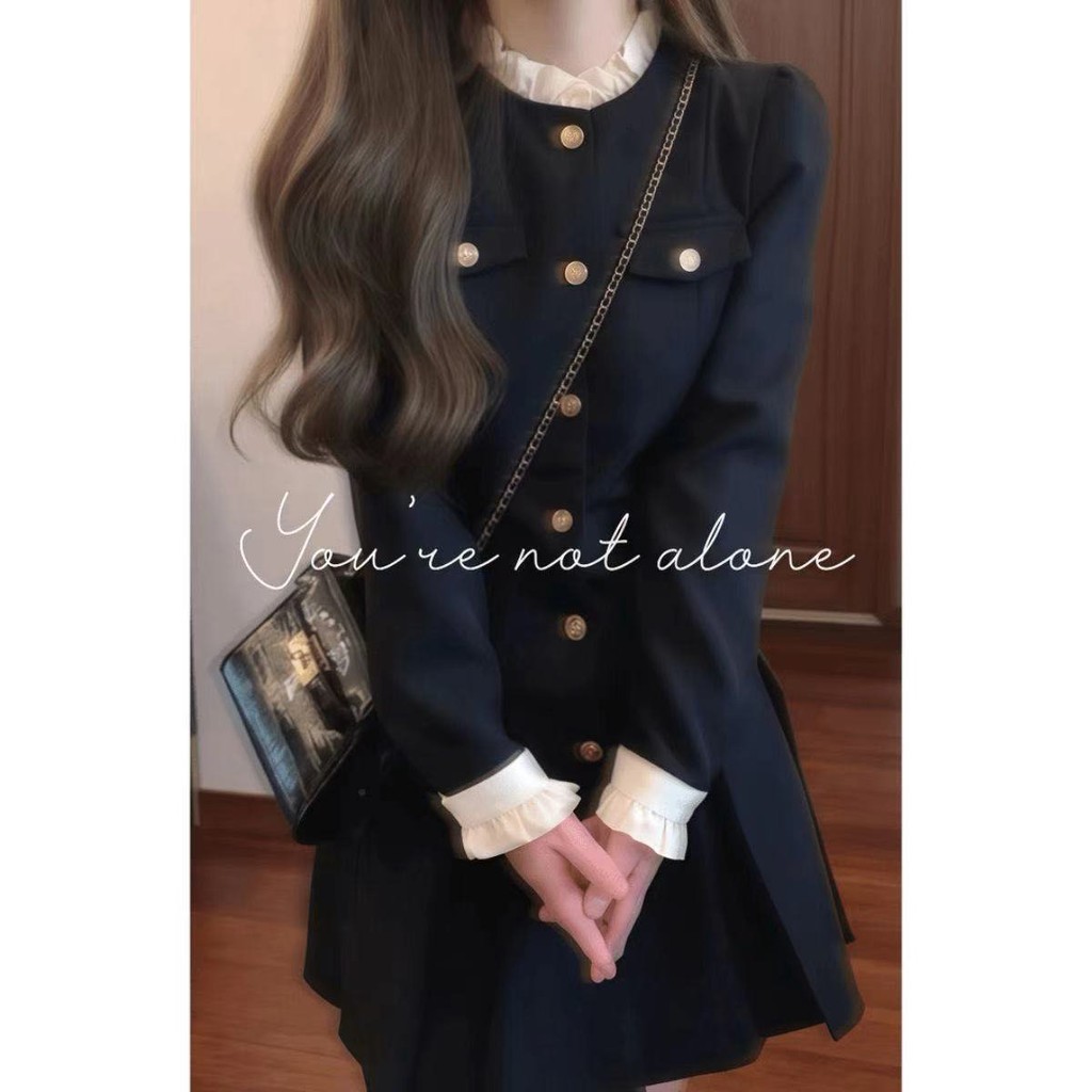 Ida Dress 小香風仿兩件外套連身裙-  Deep Gray 深灰色 (CB630) main image 0
