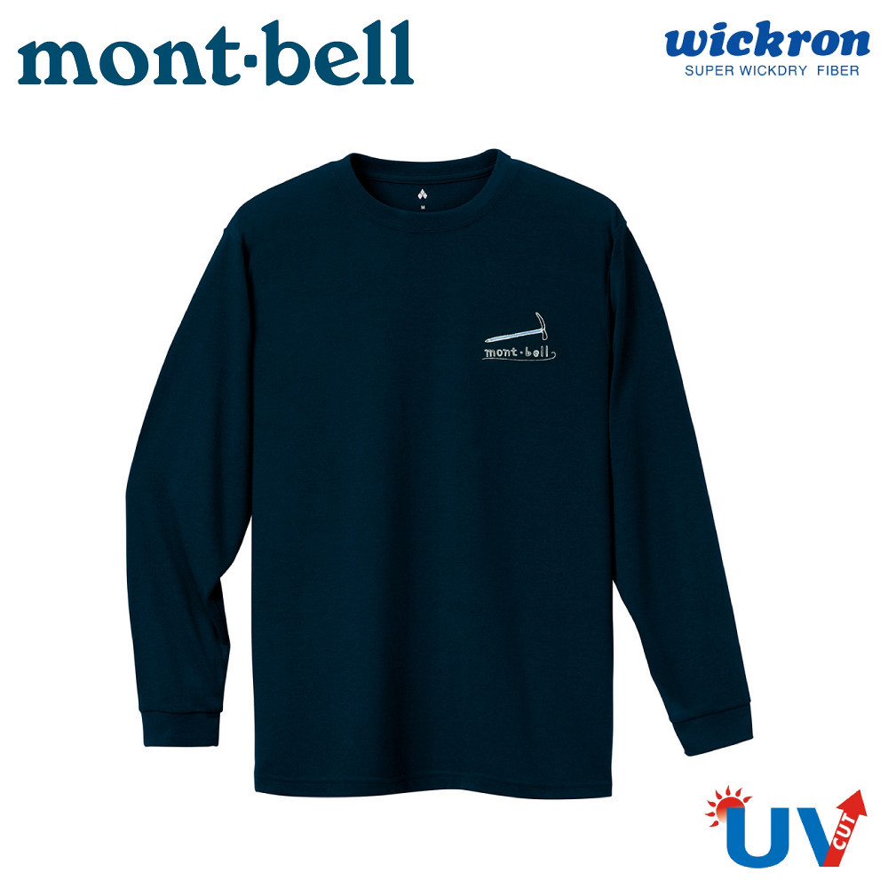 Montbell Men's Wickron Mountain Gear Long Sleeve T-Shirt - Navy