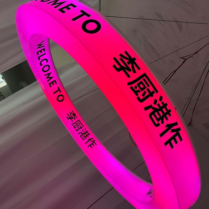 【客製化】招牌 廣告招牌 亞克力七彩圓形吊環燈箱 ins風廣告led漸變霓虹燈裝飾訂製 | 蝦皮購物