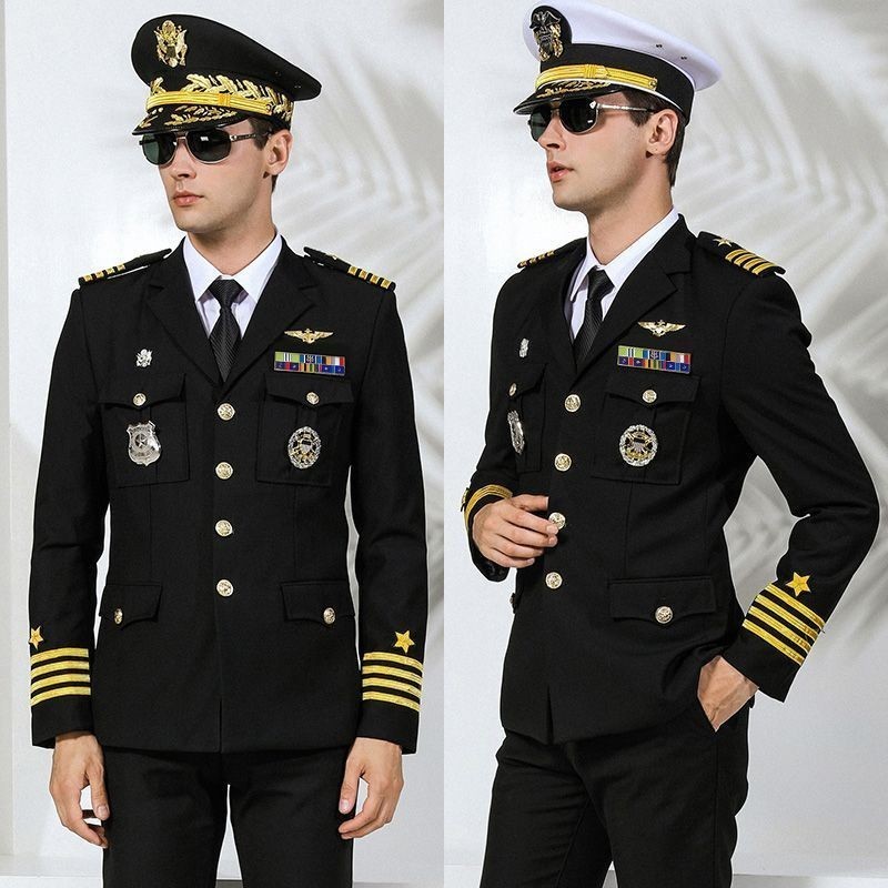 美國海員制服禮服遊艇船長制服海員晚宴常服空少制服表演服外套裝高品質 