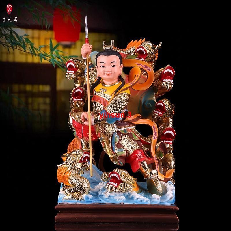 優化 三太子神像 4寸三頭六臂哪吒三太子神像護法將軍中壇帥雙輪九龍太子像擺件 | 蝦皮購物