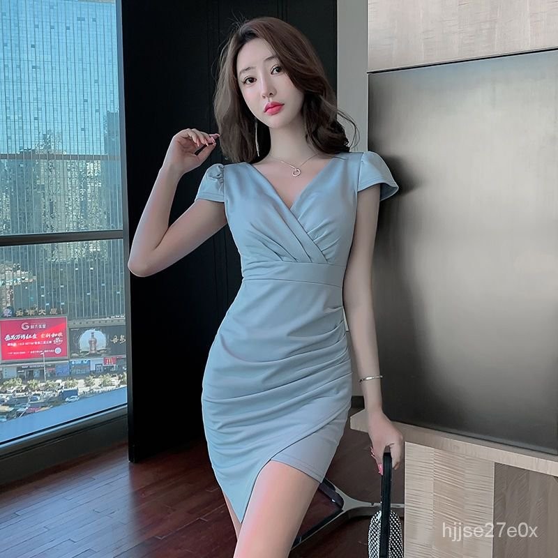 Basic Me Dress 簡約V領修身連身裙- Navy 海藍色 (CB531 oversize)