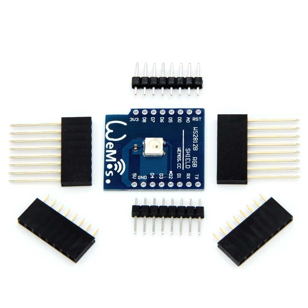 可開統編發票】WS2812 RGB全彩模塊 FOR D1 mini WIFI擴展板學習板RGB驅動模塊 | 蝦皮購物