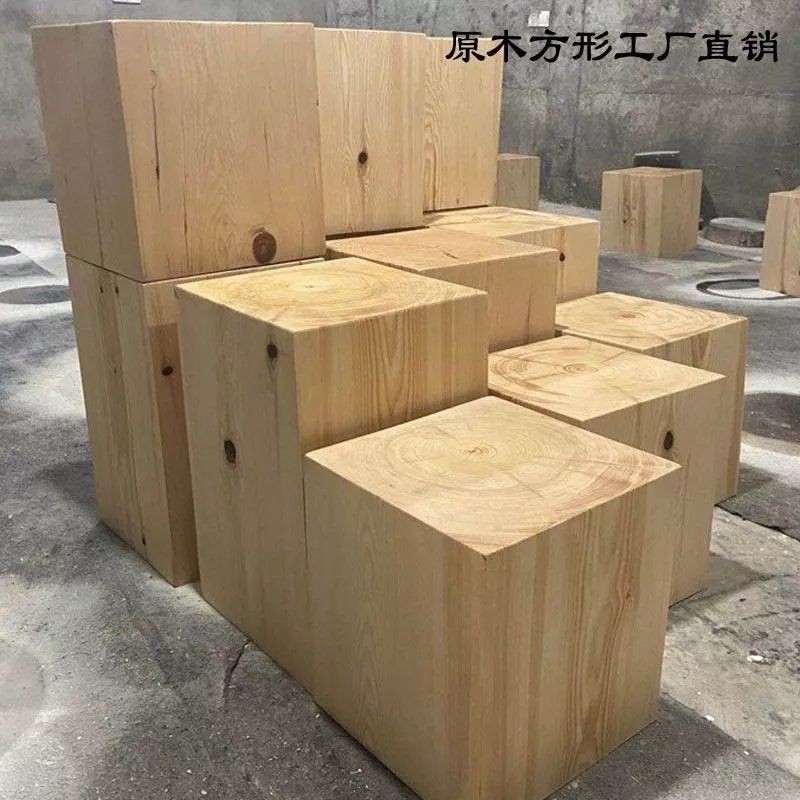 【訂金】不是實心的 方形木墩矮凳原木擺件茶幾復古實木墩子樹樁木樁凳個性侘寂風 | 蝦皮購物