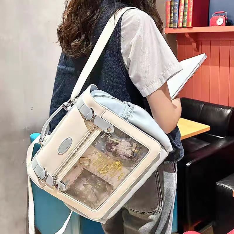 日係痛包 側背痛包 痛包後背包 痛包 大容量痛包 學院風單肩斜跨痛包軟妹可愛學生透明大食日係紮闆二次元雙肩包 | 蝦皮購物