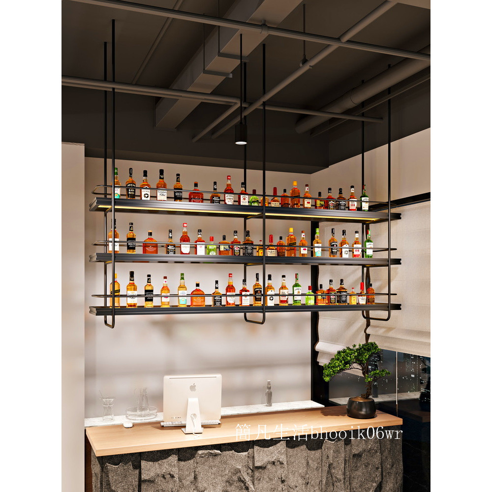 優質新品 低價 吧臺吊架 酒架 酒水展示架 懸掛式紅酒櫃 餐廳飯店懸空吊櫃酒吧置物架 | 蝦皮購物