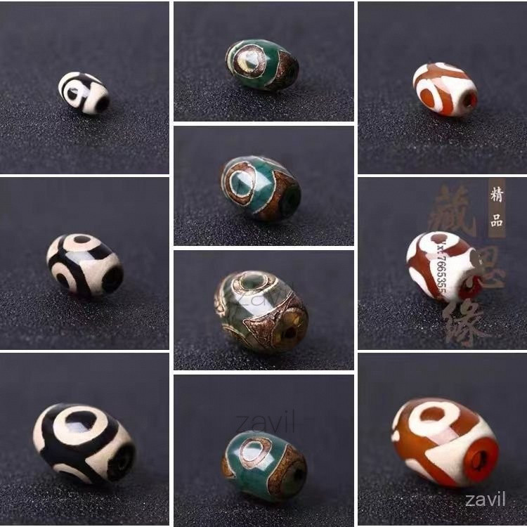 【新店促銷】 天然西藏真品老礦三眼天珠原石散珠至紅天眼天珠10x14mm | 蝦皮購物
