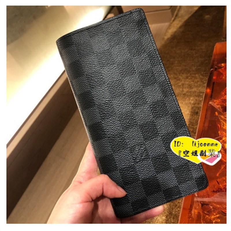 LOUIS BRAZZA系列 DAMIER 棋盤格帆布對開長夾N62665 專櫃全新 | 蝦皮購物