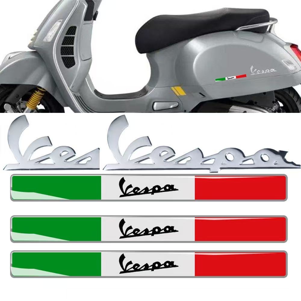 3D-Aufkleber Für Vespa Motorroller – Flexibel, Silber, Für GTS300, LX125, LX150 Modelle