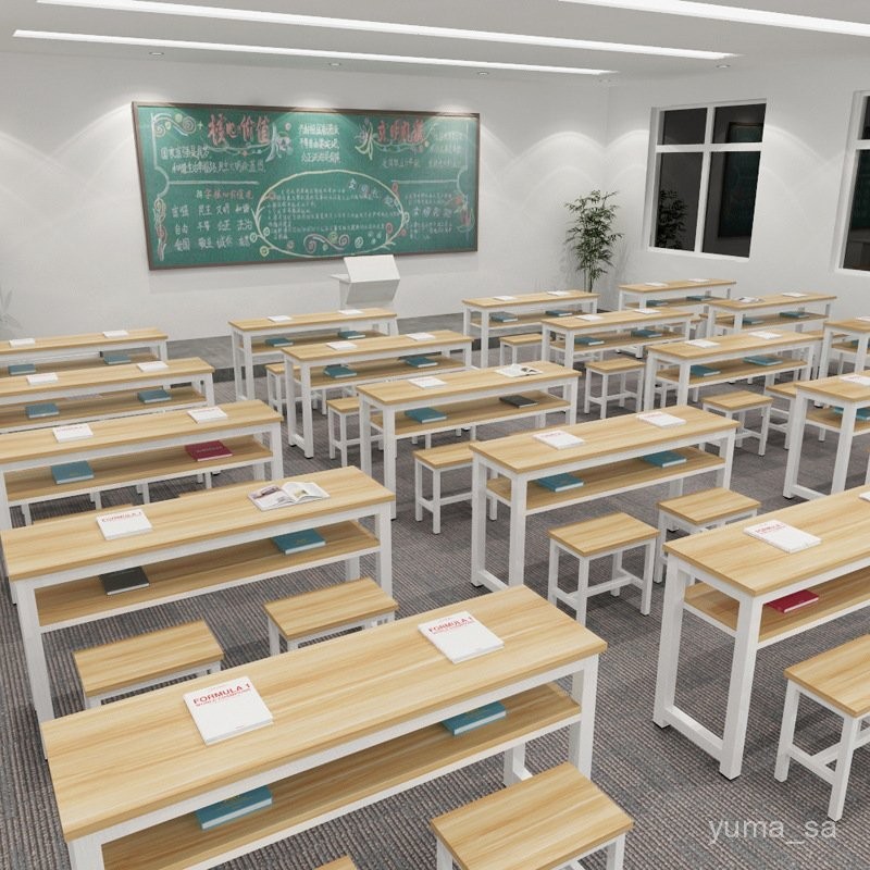 學生課桌椅學校實驗寫字雙人桌長條雙層書桌敎育培訓機構課桌批髮 1KZL | 蝦皮購物