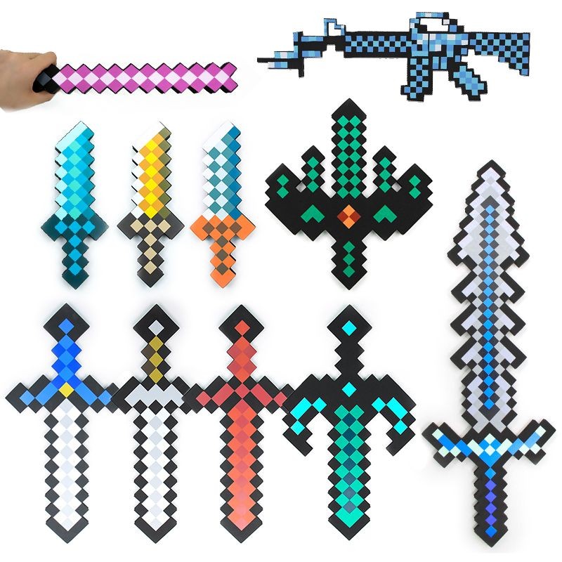 兼容 我的世界 minecraft我的世界游戲周邊鉆石劍玩具模型泡沫劍武器火炬道具通過BSMI認證：M57088 | 蝦皮購物