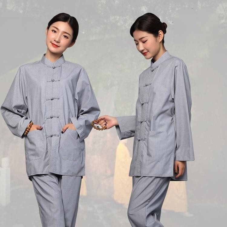 海青居士服 男女套裝拜佛禪修佛系棉麻透氣居士服法會四季僧衣高檔 | 蝦皮購物