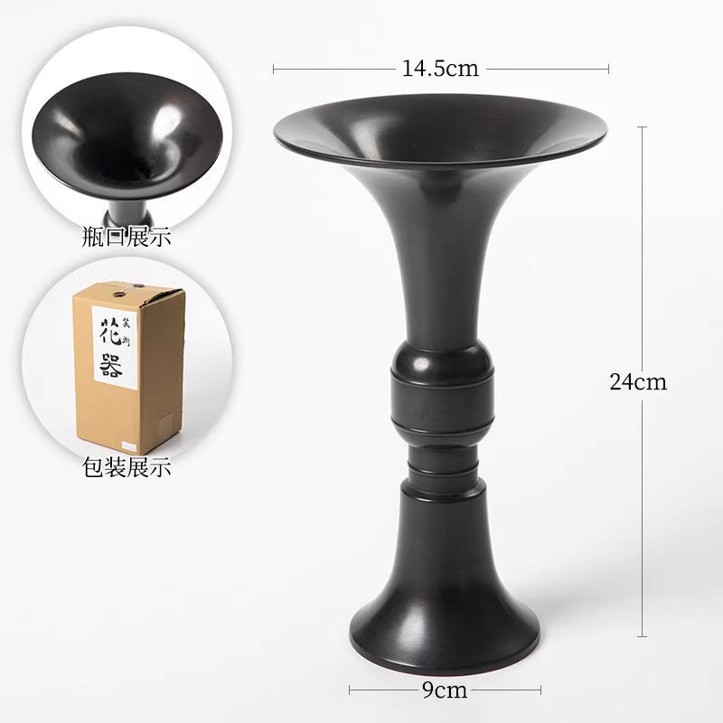 生活用品*全新日本進口池坊華道生花立花銅器日式插花銅制花器古典花瓶