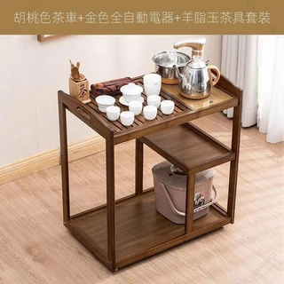 簡易移動茶車 傢用泡茶桌 茶具套裝 一體 簡約小茶幾 中式客廳茶 臺茶盤 小茶幾 移動茶車 泡茶桌xijgln