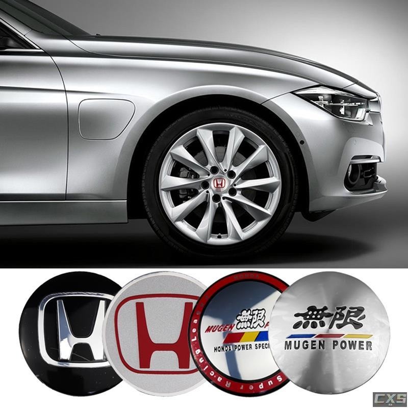 1適用於56mm 一套4個 本田Honda Mugen汽车輪轂中心蓋贴 轮胎中心标志贴 车标贴纸 輪框蓋贴标 輪圈蓋贴花 | 蝦皮購物