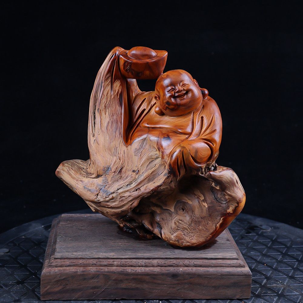 新品*熱銷*太行崖柏根雕擺件彌勒佛觀音達摩隨形工藝品原木雕刻送禮裝飾
