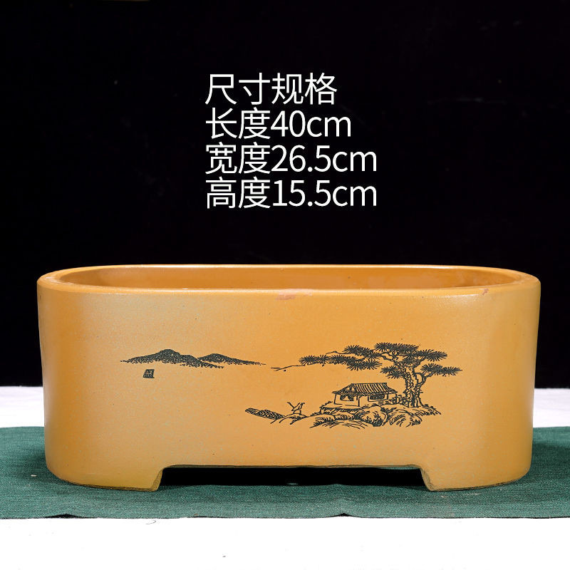 紫砂花盆長方形盆景盆四方花盆榕樹老樁陶瓷花盆| 蝦皮購物