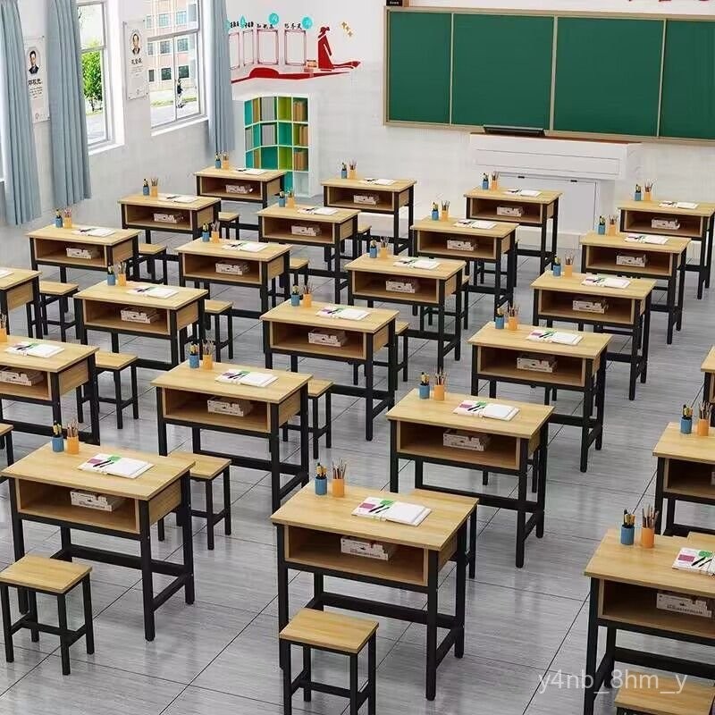【工廠熱銷】學校課桌椅中小學生雙層課桌輔導班培訓桌補習班帶抽屜課桌椅直銷 GHN5 | 蝦皮購物