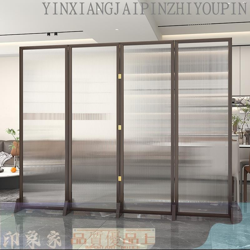 XINPIN 可開發票屏風隔斷長虹玻璃折疊移動實木遮擋簡約現代客廳酒店正