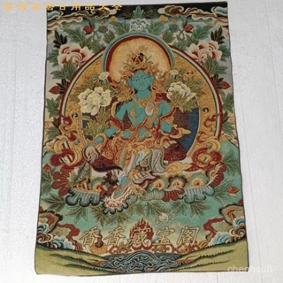 中国古美術・旧西蔵古い純銅純手で宝石を嵌め込んだ絵画を描く金を描く西蔵の馬2匹。 西蔵結縁 銅製 手工打造 嵌綠松石 彩繪描金 綠度母像 古仏像