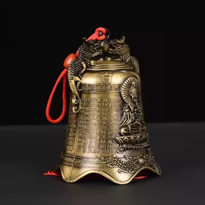 招財擺飾招財鈴鐺小銅鈴包郵合金風水鐘祝福銅鈴鐺風鈴鎮宅擺件工藝品小